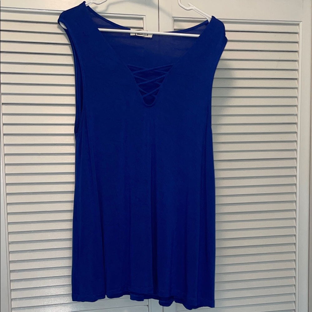 West K Chic Royal Blue Sleeveless Tank Top, XL